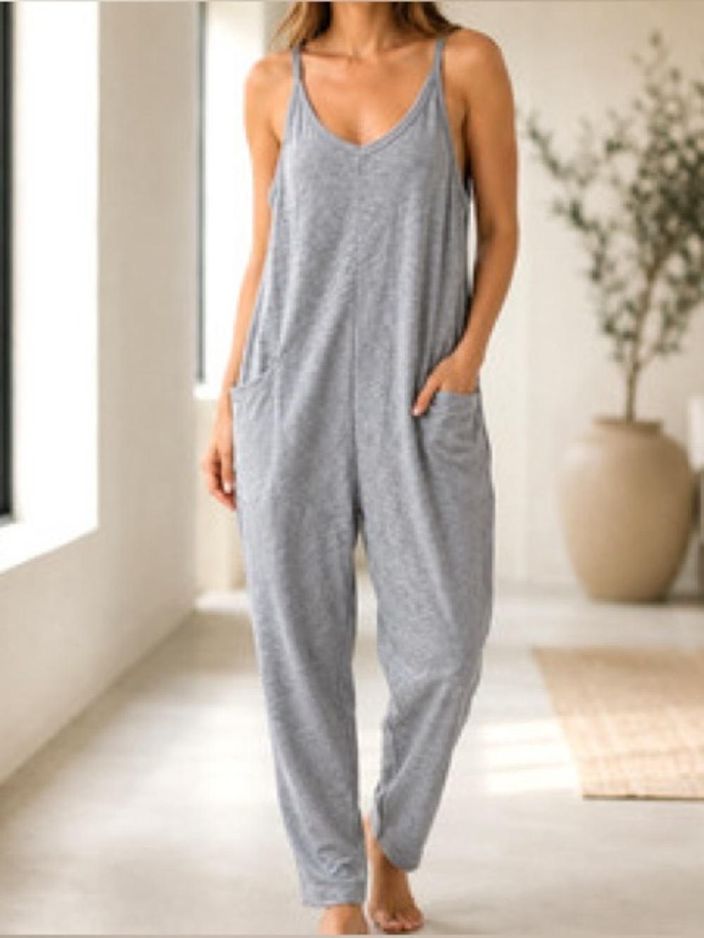 Sincerely Jules Gray Jumpsuit - Size Medium